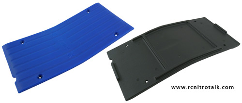 RPM Savage center skid plates - black and blue