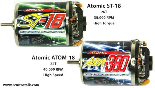 Atomic ST-18 and ATOM-18 motors for 1/18th scale