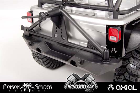 Axial SCX10 Poison Spyder JK RockBrawler Rear Bumper and Tire Carrier Axial SCX10 Poison Spyder JK RockBrawler Rear Bumper and Tire Carrier