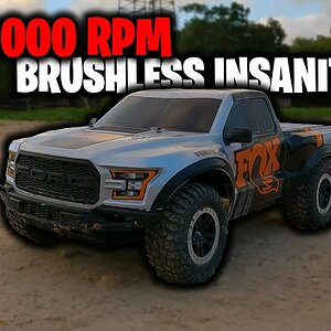 Dirt Cheap OVERPOWERED 3800kv BRUSHLESS conversion in the Traxxas FOX Racing Ford Raptor | MALTA RC