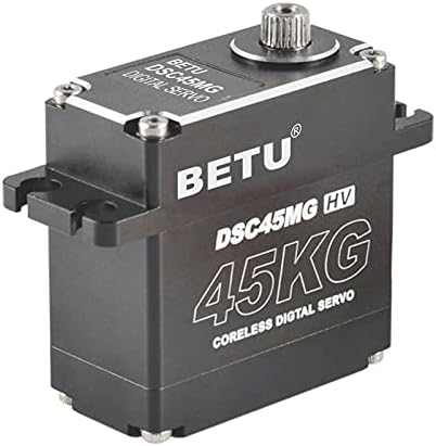 BETU 45Kg Coreless Servo Motor HV 8.4V, High Torque RC Digital Servo，Full Waterproof Servo, Stainless Steel Gear Servo with 25T Servo Horn（180°）