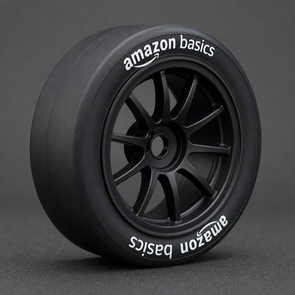 RC road tire with branded lettering