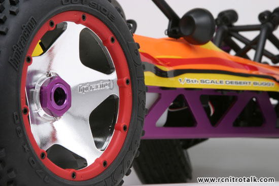 HPI Baja 5B super star shiny wheels on HPI Baja 5B