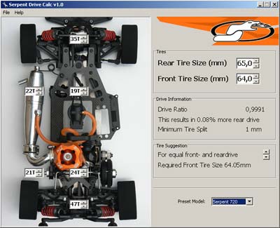 Serpent Drive Calculator