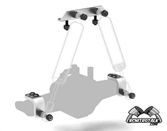 Gear Head RC SCX10 Shock Relocation Parts diagram